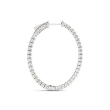 Round Real Diamond 1.60 Carat White Gold Hoop Earrings Lady Earring New