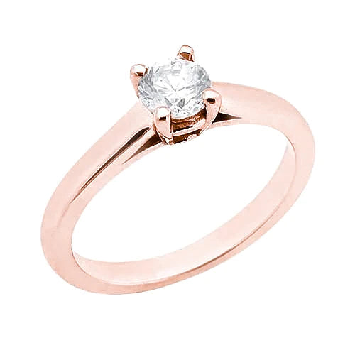 Round Real Diamond 2.25 Ct. Solitaire Rose Gold Ring New