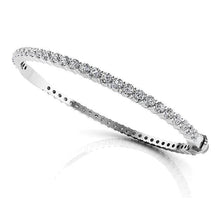 Round Real Diamond Bangle 5.40 Ct Solid Gold Fine Jewelry