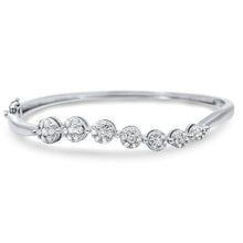 Round Real Diamond Bangle Women Gold Fine Jewelry 2 Carats