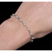 Round Real Diamond Bracelet 6 Carats Bezel Set Women Jewelry 14K