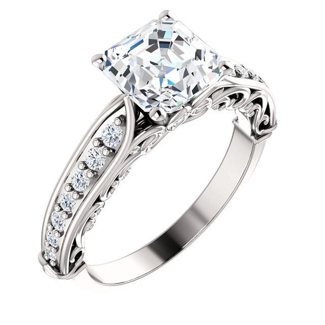 Round Real Diamond Engagement Anniversary Ring Mounting Only 0.25 Carats