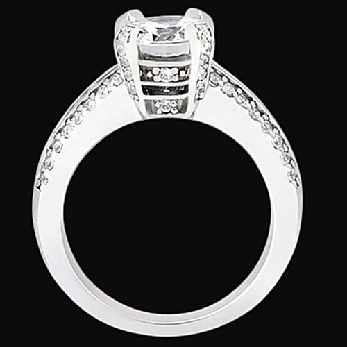 Round Real Diamond Engagement Ring 1.45 Carat Basket Setting Jewelry WG