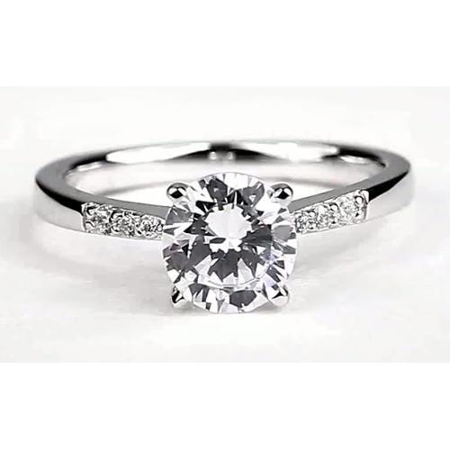 Round Real Diamond Engagement Ring 1.75 Carats