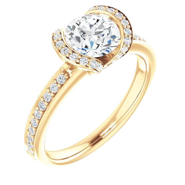 Round Diamond Engagement Ring 1.86 Carats Yellow Gold 14K Jewelry New