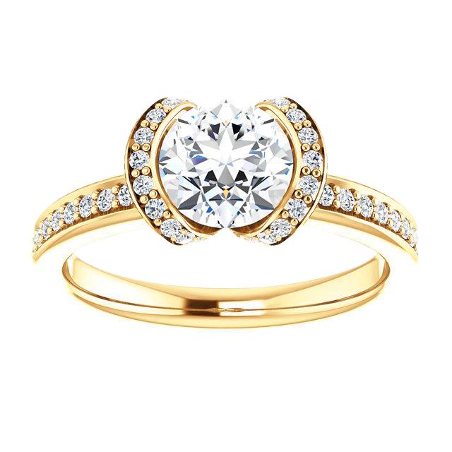 Round Real Natural Earth Mined Diamond Engagement Ring 1.86 Carats Yellow Gold 14K Jewellery New