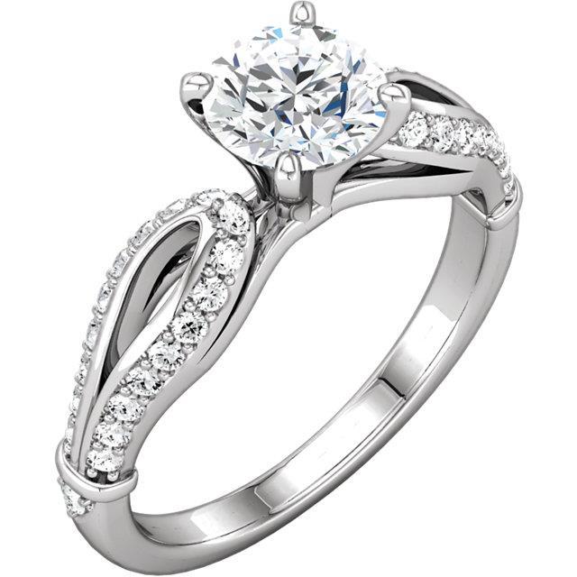 Round Real Diamond Engagement Ring 1.91 Carats White Gold 14K