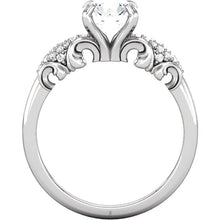Round Real Diamond Engagement Ring Filigree 1.66 Carats White Gold 14K