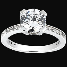 Round Real Diamond Engagement Solitaire Ring With Accents 2.26 Carats