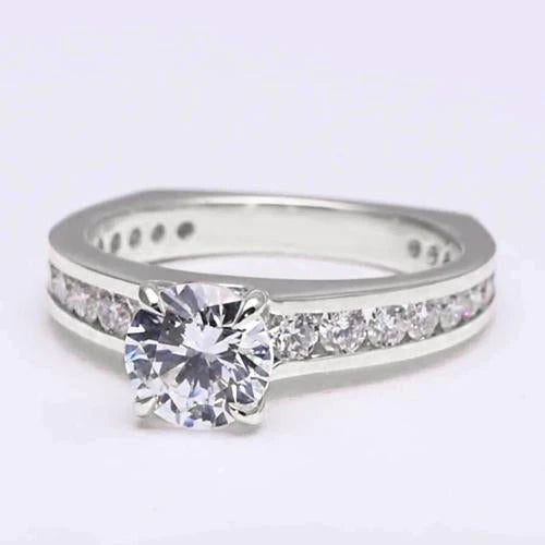 Round Real Diamond Euro Shank Ring