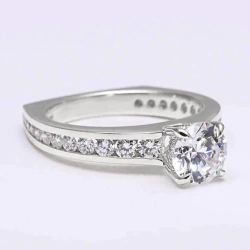 Round Real Diamond Engagement Ring