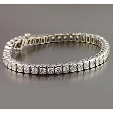 Round Real Diamond Half Bezel Set Tennis Bracelet 4.90 Carats Jewelry New