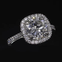 Round Real Diamond Halo Engagement Ring 2.75 Carats White Gold 14K 2
