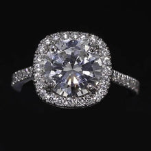 Round Real Diamond Halo Engagement Ring 2.75 Carats White Gold 14K