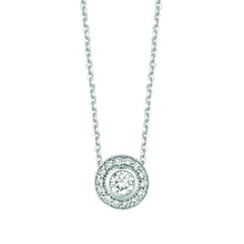 Round Real Diamond Halo Necklace Pendant 0.39 Carats 14K White Gold