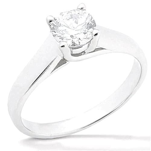 Round Real Diamond Jewelry Solitaire Ring