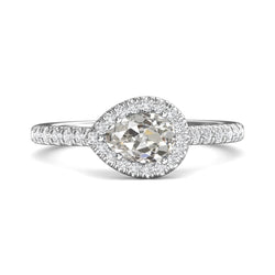 Round Real Diamond & Pear Old Mine Cut Halo Wedding Ring 4.50 Carats