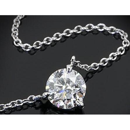 Round Real Diamond Pendant Dog Ear 3 Ct White Gold Ladies Jewelry