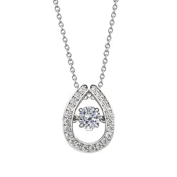 Round Real Diamond Pendant Necklace 2 Ct Solid White Gold 14K Jewelry