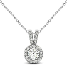Round Real Diamond Pendant Necklace Without Chain 1.25 Carat Solid Gold 14K