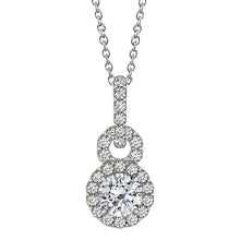 Round Real Diamond Pendant Necklace Without Chain 1.75 Carat White Gold 14K