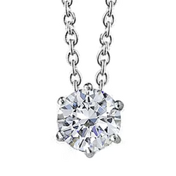 Round Natural Earth Mined Diamond Solitaire Pendant 1 Carat White Gold Women Jewellery