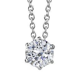 Round Real Diamond Solitaire Pendant 1 Carat White Gold Women Jewelry