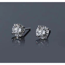 Round Real Diamond Stud Earrings 1 Carat White Gold 14K Jewelry