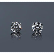 Round Real Diamond Stud Earrings 1 Carat White Gold 14K Jewelry