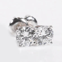 Round Real Diamond Stud Earrings 3 carats white gold
