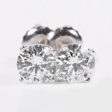 Round Real Diamond Stud Earrings 3 carats white gold