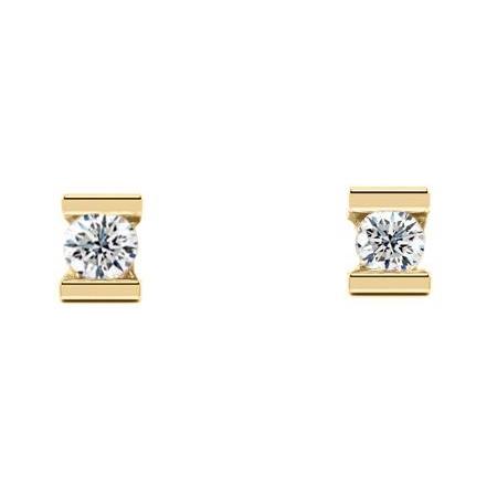 Round Real Diamond Stud Earrings Channel Set Women Jewelry 1.50 Carats