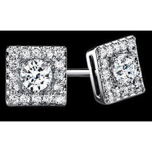 Round Real Diamond Studs 3 Carat Earrings Halo