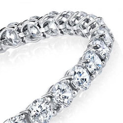 Round Real Diamond Tennis Bracelet 8.25 Carats White Gold 14K