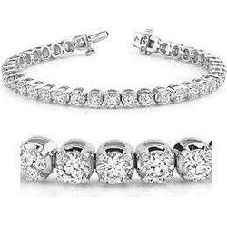 Round Real Diamond Tennis Bracelet White Gold 14K Women Jewelry 5.75 Ct