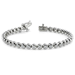 Round Real Natural Earth Mined Diamond Women Tennis Bracelet White Gold 14K Jewellery 17.10 Ct