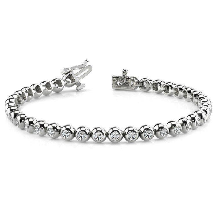 Round Real Diamond Women Tennis Bracelet White Gold 14K Jewelry 17.10 Ct