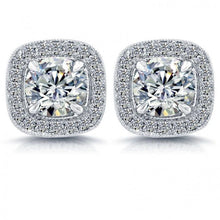 Round Real Halo Diamond Earring Solid White Gold Diamonds 4 Ct
