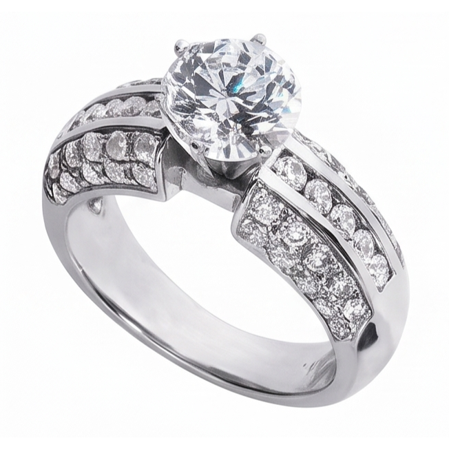 Round Real Natural Earth Mined DIAMOND ( NOT LAB GROWN )s Anniversary Ring 2.25 Carats White Gold 14K Jewellery