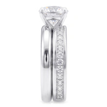 Round Real Natural Earth Mined Diamond Anniversary Ring Set 3 Carats Prong Set White Gold 14K
