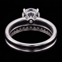 Round Real Natural Earth Mined Diamond Anniversary Ring Set 3 Carats Prong Set White Gold 14K