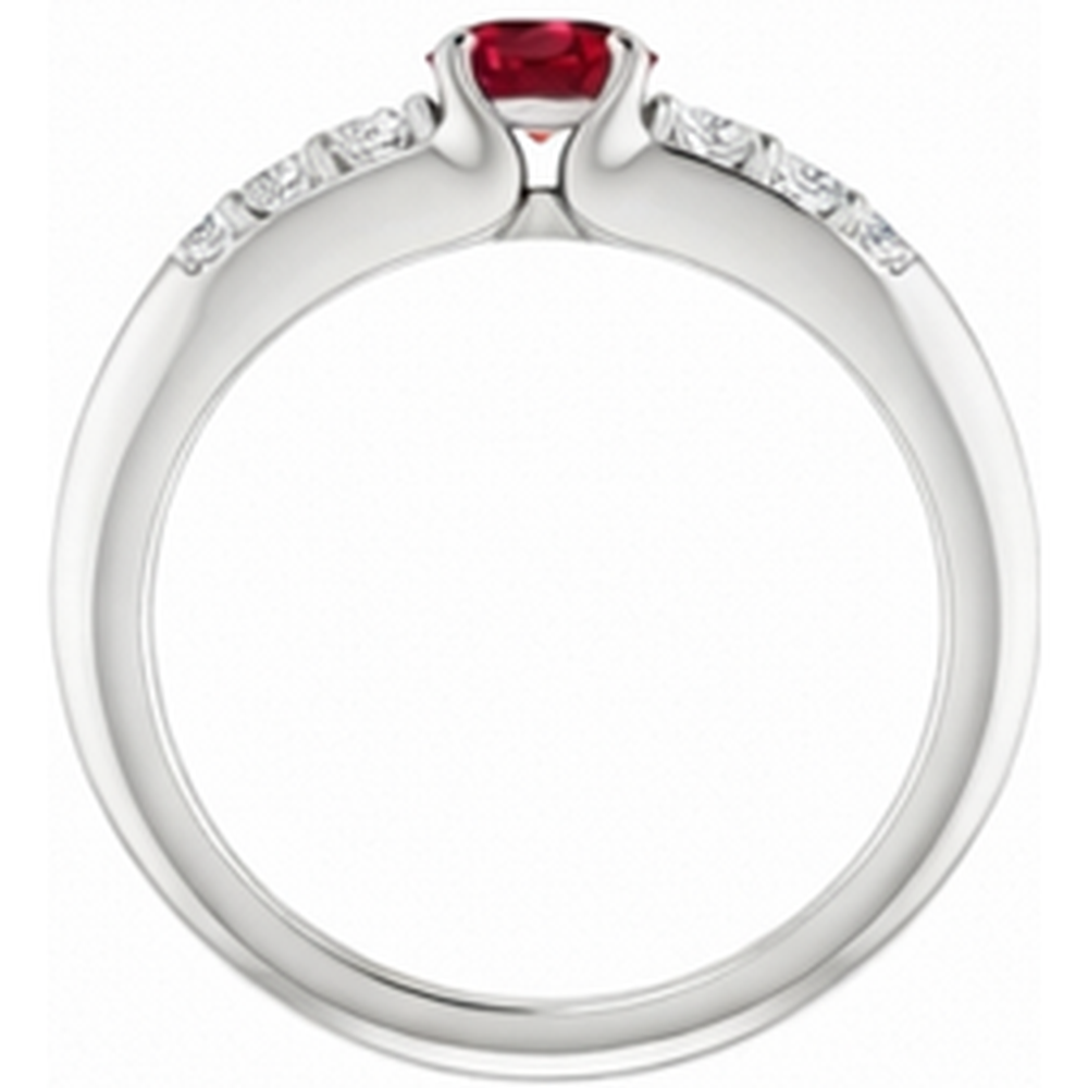 Round Ruby 1.50 Carats Engagement Ring White Gold 14K