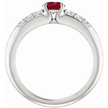 Round Ruby 1.50 Carats Engagement Ring White Gold 14K