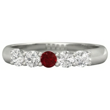 Round Ruby And Natural Earth Mined Diamond Ring 1.50 Carats White Gold 14K Jewellery