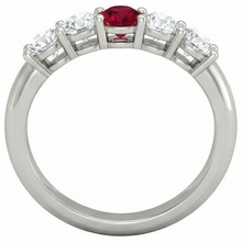 Round Ruby And Natural Earth Mined Diamond Ring 1.50 Carats White Gold 14K Jewellery