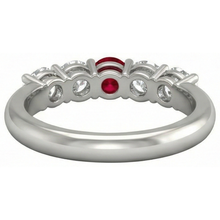 Round Ruby And Natural Earth Mined Diamond Ring 1.50 Carats White Gold 14K Jewellery