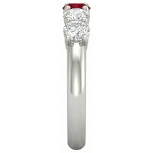 Round Ruby And Natural Earth Mined Diamond Ring 1.50 Carats White Gold 14K Jewellery