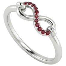 Round Ruby Ring Infinity 1 Carat White Gold 14K