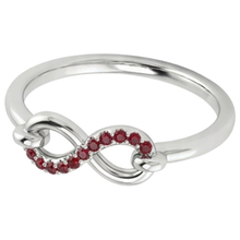 Round Ruby Ring Infinity 1 Carat White Gold 14K
