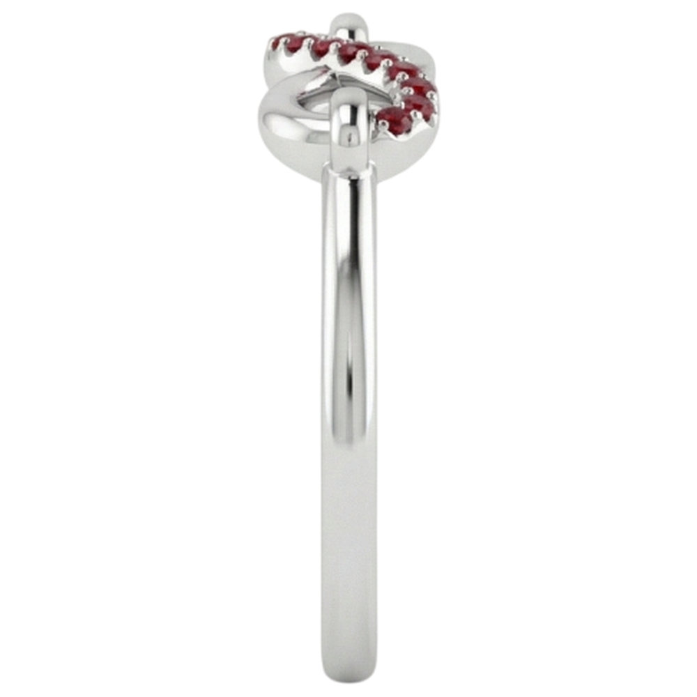 Round Ruby Ring Infinity 1 Carat White Gold 14K